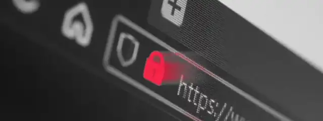A browser padlock on a secure web address