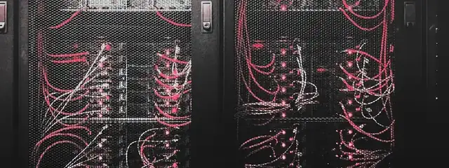 Server racks and network cabling in a data center